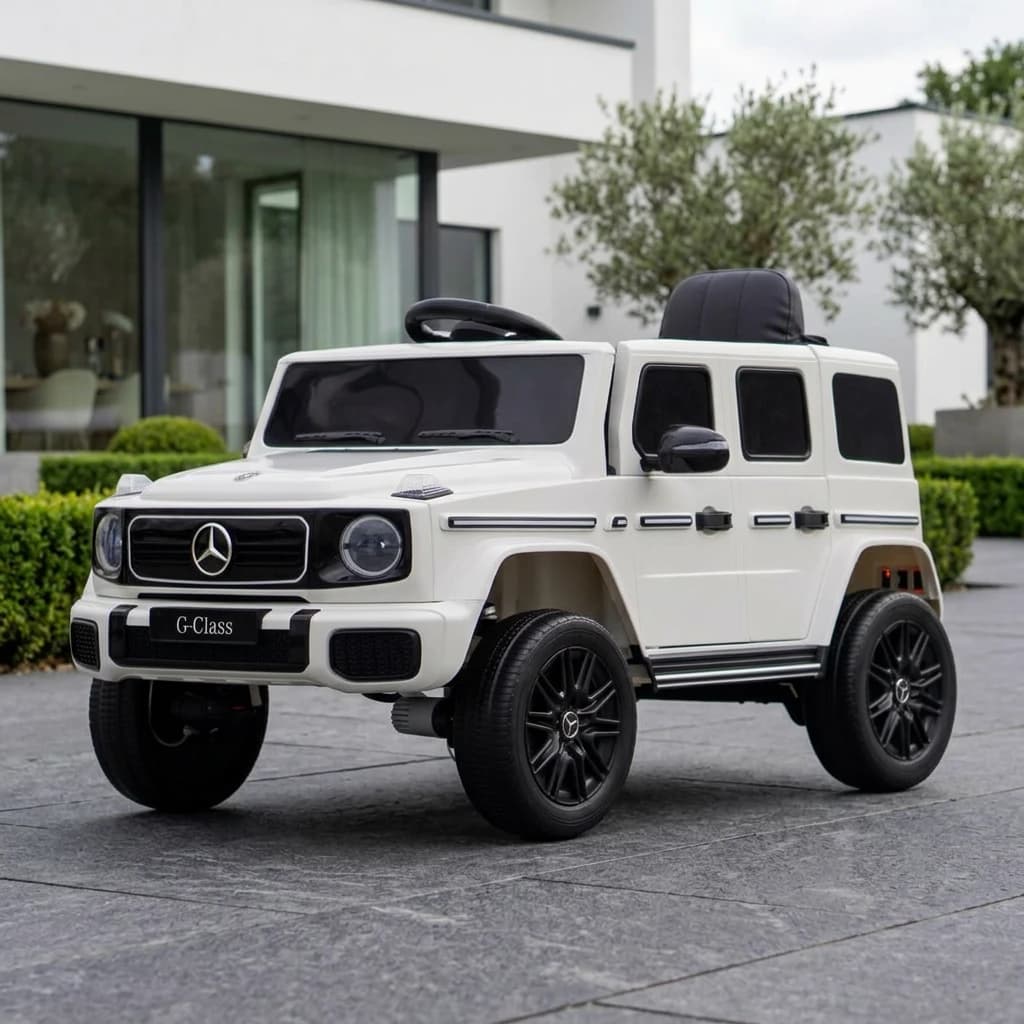Αδειοδοτημένο ηλεκτροκίνητο τζιπ Mercedes G580, 140W, 4x4, 12V/7Ah, ελαστικά EVA, δερμάτινο κάθισμα