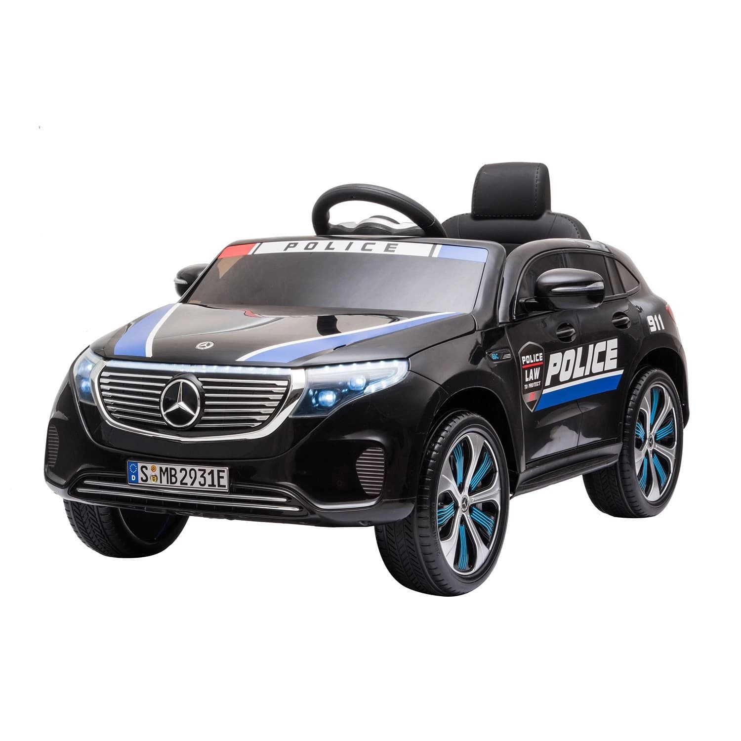 Αδειοδοτημένο ηλεκτροκίνητο τζιπ Mercedes Benz EQC400 Police, 70W, 12V7AH, R/C 2.4G, ελαστικά EVA