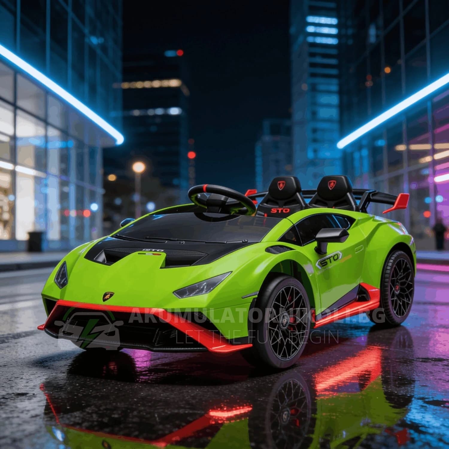 Αδειοδοτημένο ηλεκτροκίνητο αυτοκίνητο Lamborghini Huracán STO, 100W, 12V/7Ah, ελαστικά EVA, MP3