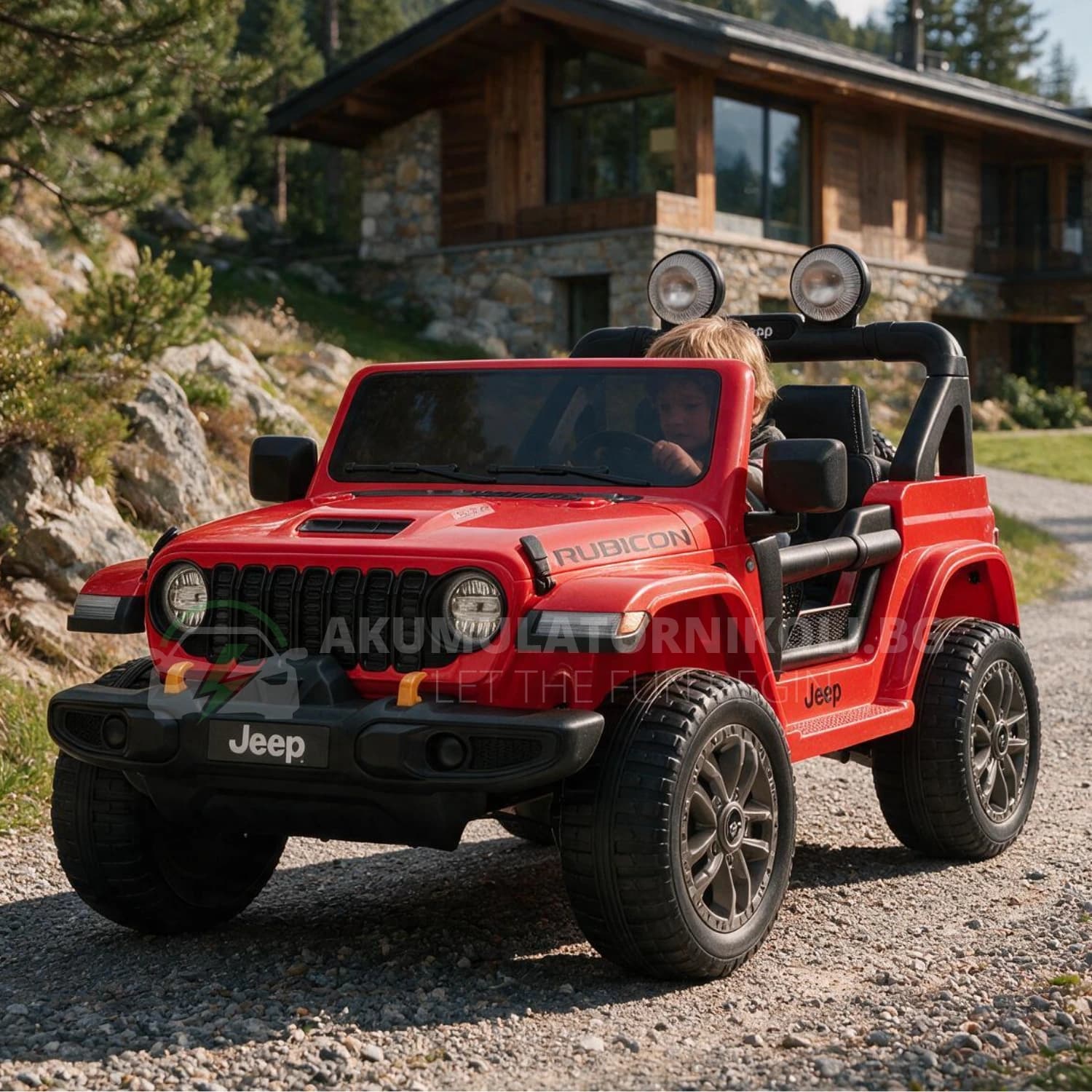Αδειοδοτημένο ηλεκτροκίνητο τζιπ Jeep Wrangler Rubicon, 400W, 24V7AH, R/C 2.4 G, ελαστικά EVA