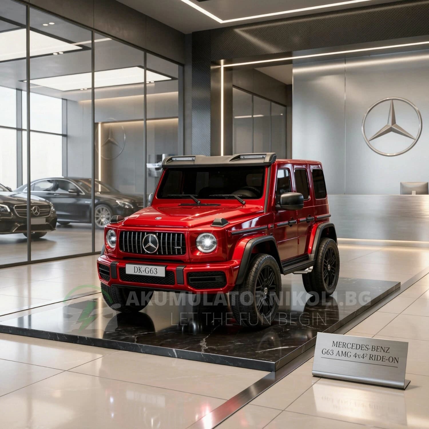 Αδειοδοτημένο ηλεκτροκίνητο τζιπ Mercedes Benz G63 AMG 2026, 4x4², Mp3, 800W,24V, μεταλλική βαφή
